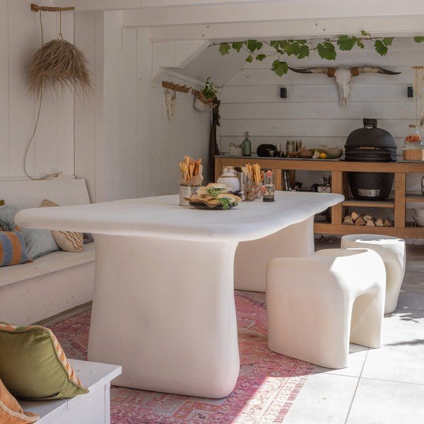 Elefántcsont színű műanyag kerti szék Nivo – WOOOD-image-1