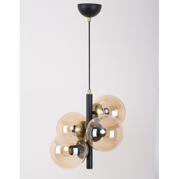 Fekete függőlámpa üveg búrával ø 35 cm Forte – Squid Lighting-image-2