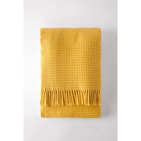 Waffel sárga pléd, 140 x 180 cm