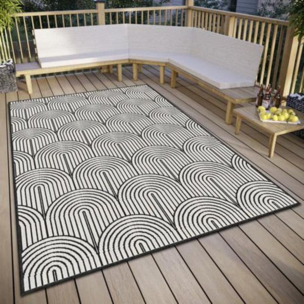 Fekete-fehér kültéri szőnyeg 120x170 cm Pangli Black – Hanse Home-image-2