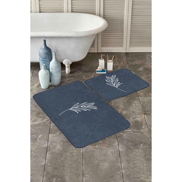 Kék fürdőszobai kilépő szett 2 db-os 60x100 cm – Mila Home-image-3