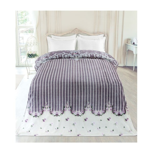 Flowery világoslila ágytakaró kétszemélyes ágyra, 200 x 220 cm - Madame Coco