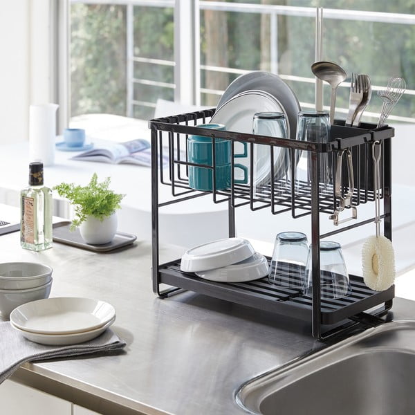 Kétszintes fém edényszárító Tower – YAMAZAKI-image-1