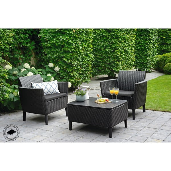 Szürke kétszemélyes kerti lounge szett Salemo – Keter-image-1