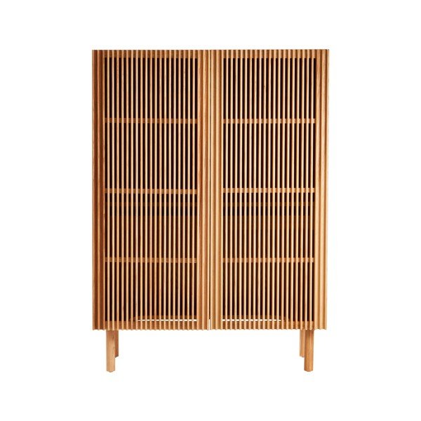 Natúr színű szekrény kábellyukkal kőrisfa dekorral 100x140x45 cm Sion – Jotex-image-2