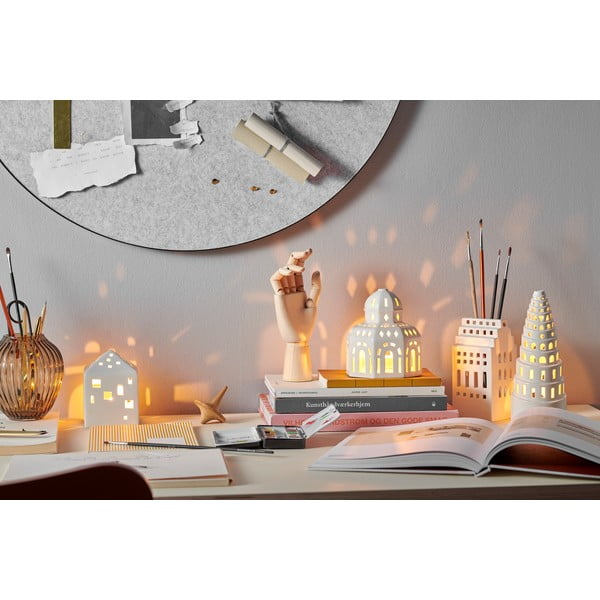 Urbania Lighthouse Manor fehér kerámia gyertyatartó - Kähler Design-image-1