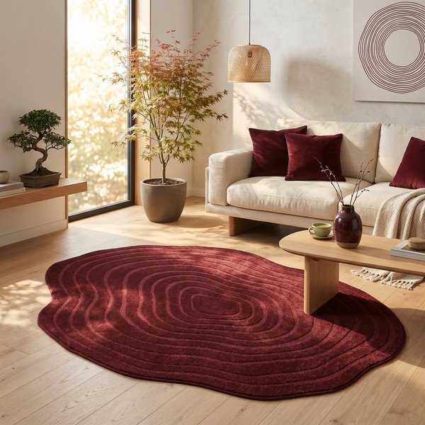 Borvörös szőnyeg 160x230 cm Pebble – ESTE-image-1