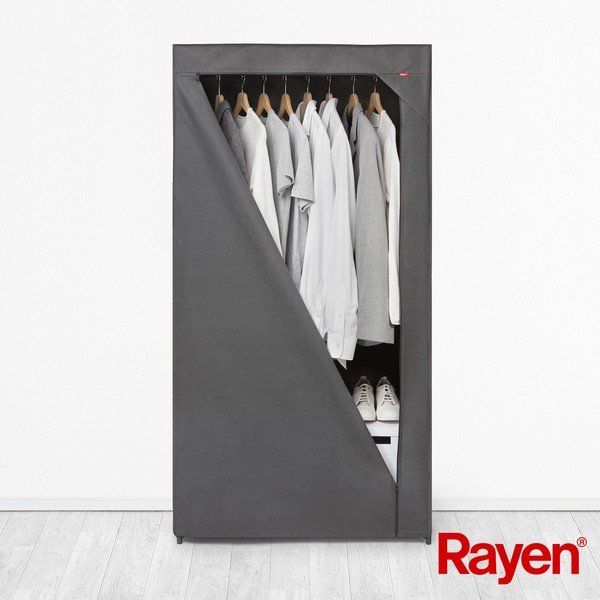 Szürke textil ruhásszekrény 79x155 cm – Rayen-image-4