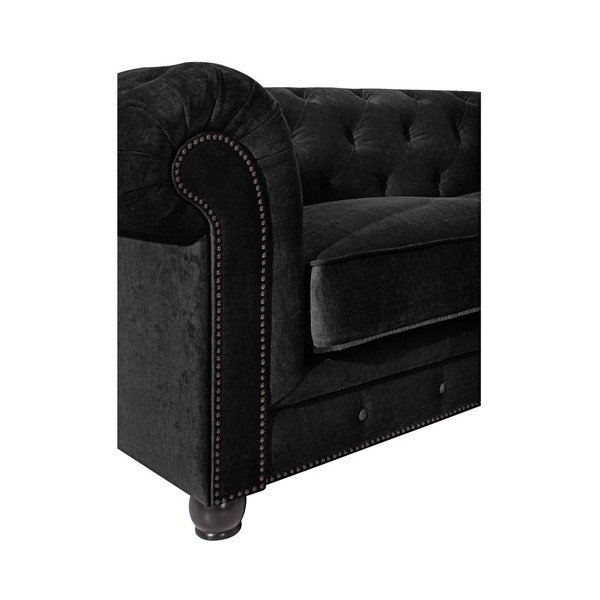 Orleans Velvet fekete kanapé, 216 cm - Max Winzer-image-3