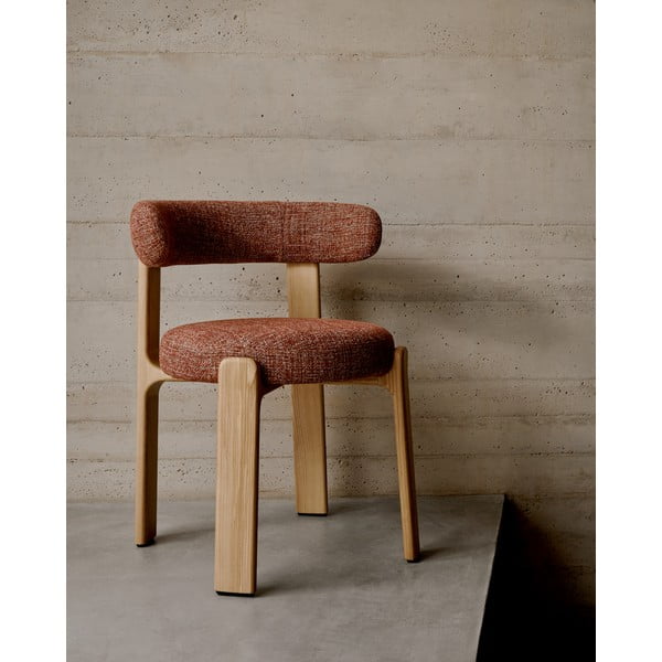 Natúr színű-terrakotta színű kőrisfa étkezőszék Granite – Kave Home-image-1