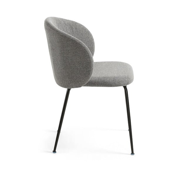 Szürke kárpitozott étkezőfotel Minna – Kave Home-image-3