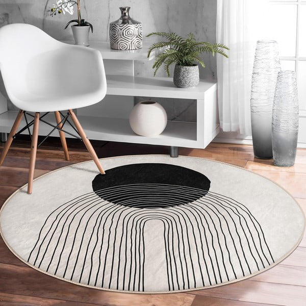Krémszínű mosható kerek szőnyeg ø 80 cm Comfort – Mila Home-image-4