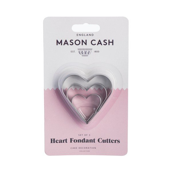 3 db-os rozsdamentes szív alakú süteményszaggató szett - Mason Cash-image-1