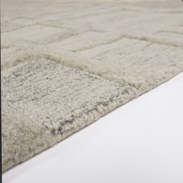 Szürkésbézs kézi szövésű gyapjú szőnyeg 140x200 cm Elva  – Flair Rugs-image-3