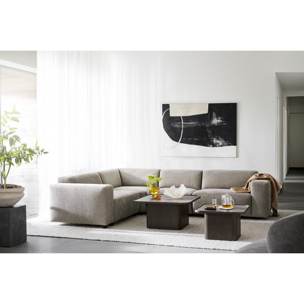 Sötétbarna dohányzóasztal tölgyfa dekorral ø 60 cm Sullivan – Rowico-image-4