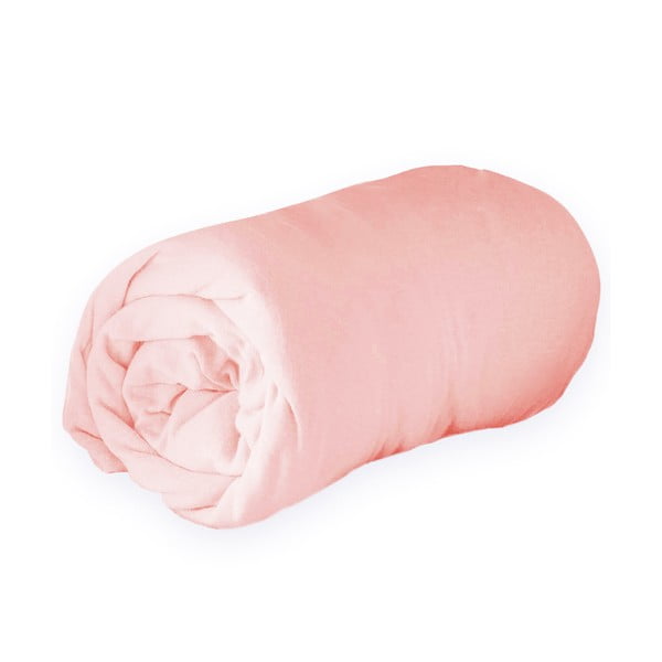 Rózsaszín gumis jersey lepedő 160x200 cm Jersy – douceur d'intérieur-image-2