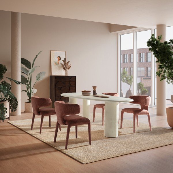 Étkezőasztal kő dekorral 100x201 cm Daila – MOME-image-1