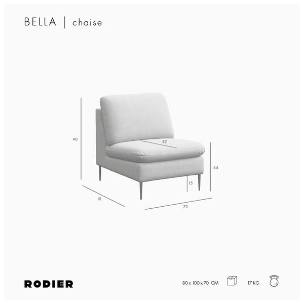 Bézs zsenília fotel Belle – Rodier-image-4