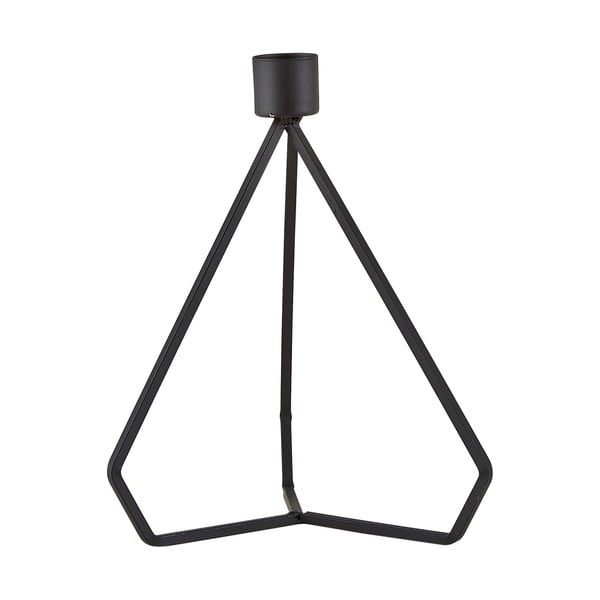 Triangle fekete fém gyertyatartó, 17,5 cm - KJ Collection