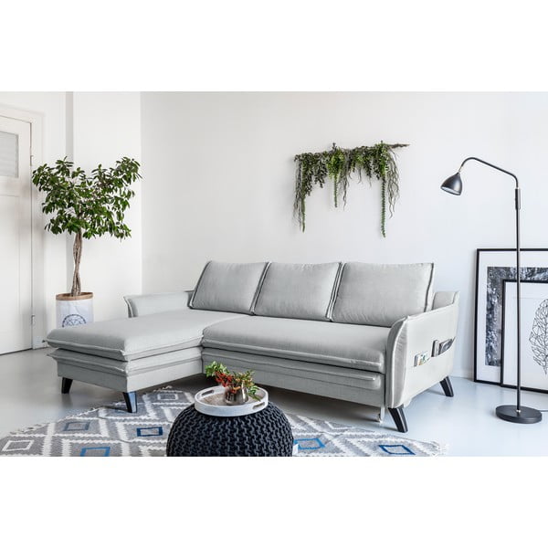 Charming Charlie világosszürke kinyitható sarokkanapé, bal oldali - Miuform-image-3