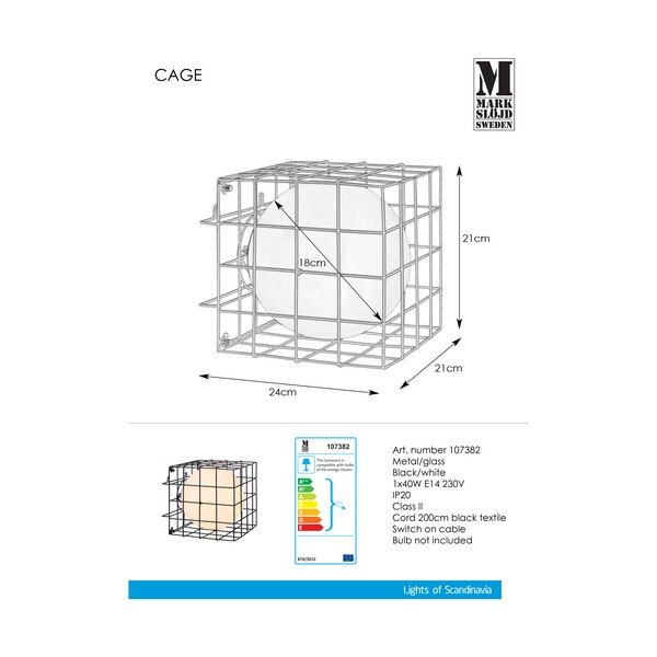 Cage fekete falilámpa - Markslöjd-image-2
