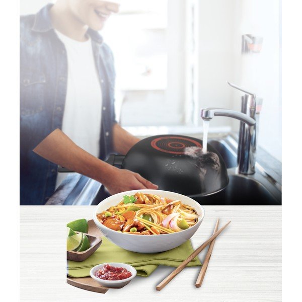 Wok serpenyő tapadásmentes felülettel ø 28 cm Simply Clean Red B5671953 – Tefal-image-1