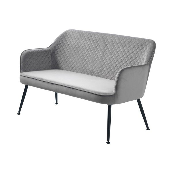 Világosszürke bársony kanapé 129 cm Berrie – Unique Furniture-image-2