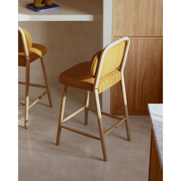 Mustársárga bárszék (ülésmagasság 66 cm) Helda – Kave Home-image-2