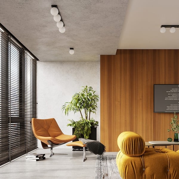 Fekete mennyezeti lámpa üveg búrával ø 12 cm Umerta – Sollux-image-1