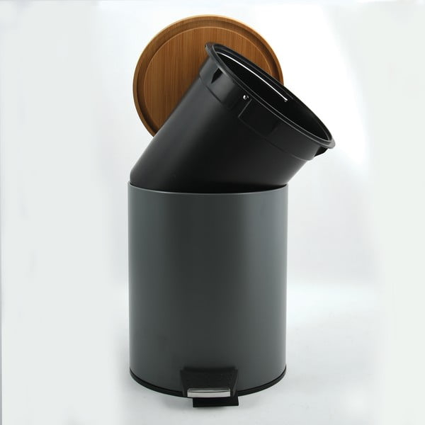 Sötétszürke acél pedálos szemetes 5 l   Adonis – Spirella-image-2