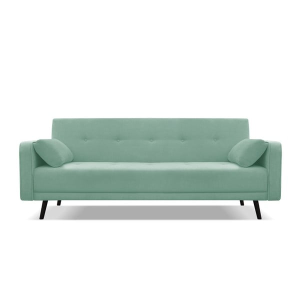 Bristol mentolzöld kinyitható kanapé fekete lábakkal, 212 cm - Cosmopolitan Design