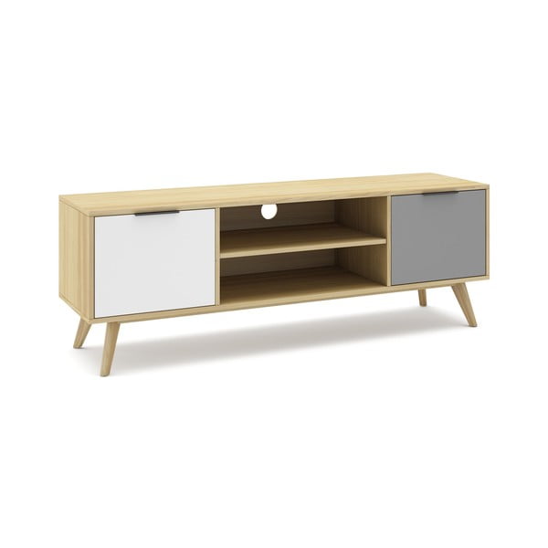 Natúr színű borovi fenyő TV-állvány 140x53 cm Elfa – Marckeric-image-2