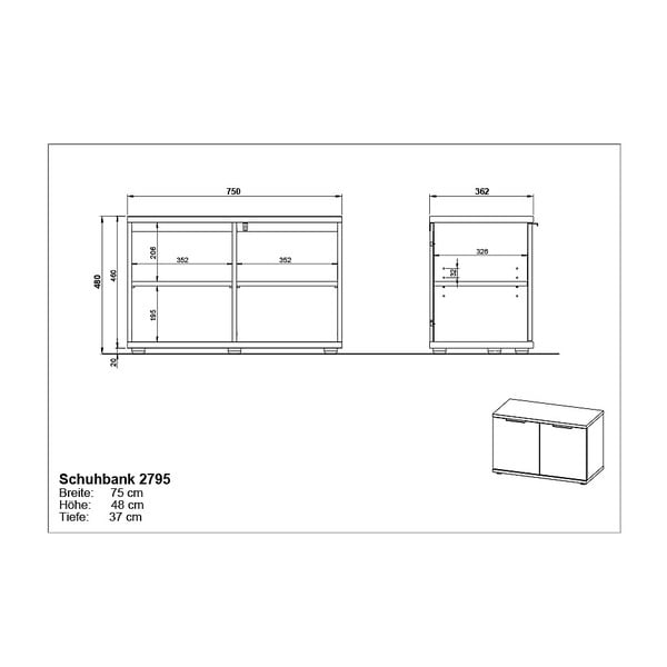 Cipőszekrény tölgyfa dekorral, paddal Fremont - Germania-image-4