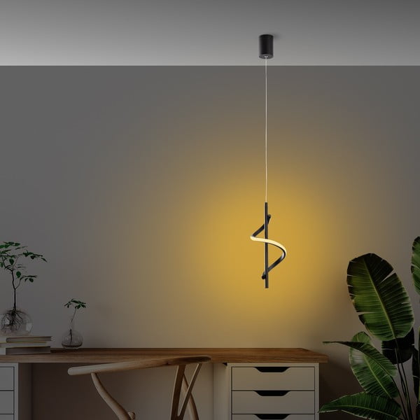 Fekete LED függőlámpa ø 16 cm Likma – Opviq lights-image-4