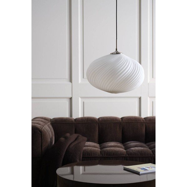 Fehér-ezüstszínű opálüveg dimmelhető függőlámpa ø 50 cm Meringue – Jotex-image-2