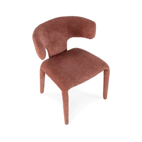 Terrakotta színű kárpitozott étkezőfotel Maca – MOME-image-4