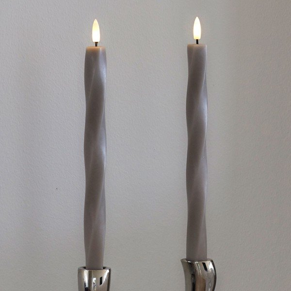 Elemmel működő LED gyertya szett 2 db-os (magasság 26 cm) Sille Twist – Sirius-image-1