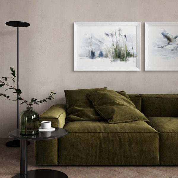 Nyomtatott keretezett kép 56x75 cm Blue Grasses – Styler-image-1