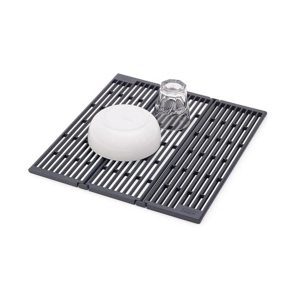 Szürke állítható műanyag csepegtetőtálca mosogatóra 43x13 cm Platform – Joseph Joseph