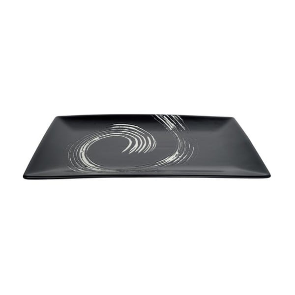 Maru fekete hosszúkás tányér, 34 x 19 cm - Tokyo Design Studio