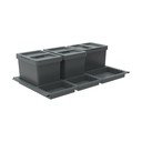 Szürke műanyag szelektív-beépíthető szemetes 3x12 l Metropolis Flip-up – Elletipi