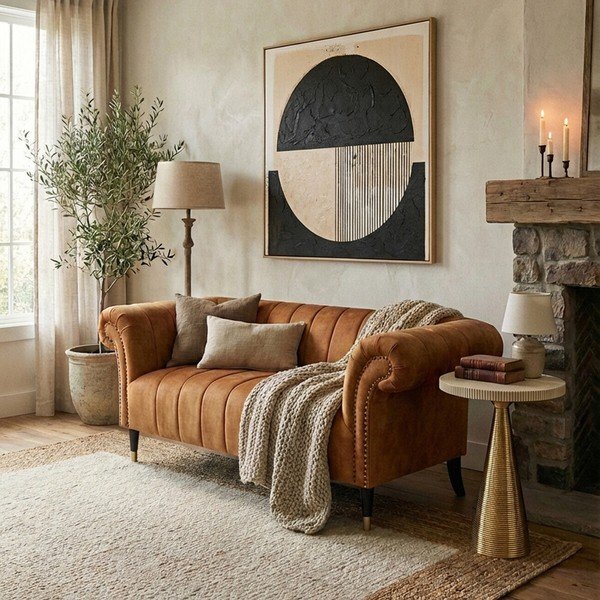 Barna kanapé 185 cm Siena – Premier Housewares-image-3