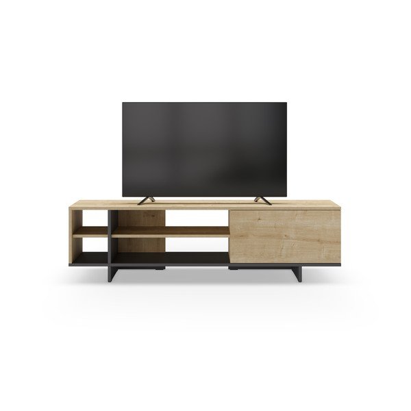 Natúr színű TV-állvány tölgyfa dekorral 160x44 cm Cequoia – Marckeric-image-3