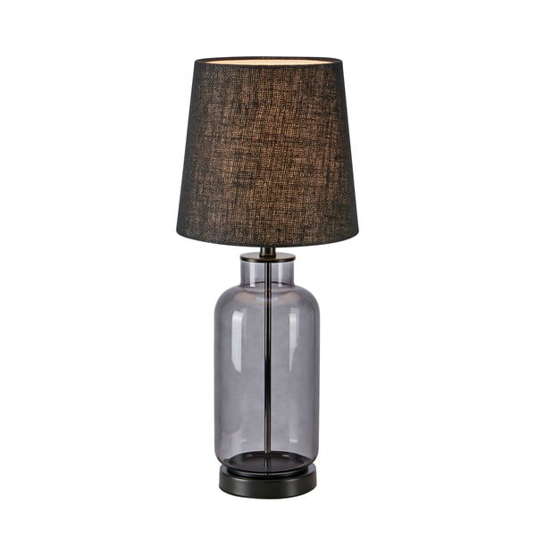 Fekete asztali lámpa juta búrával (magasság 60 cm) Costero – Markslöjd