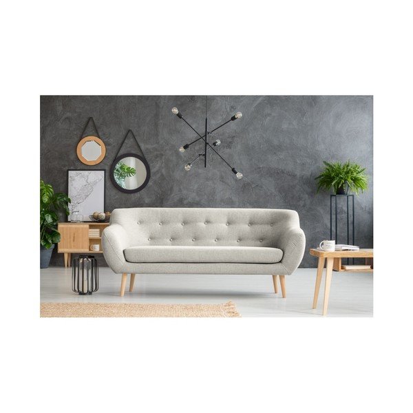 Sicile krémszín 3 személyes kanapé világos lábakkal - Mazzini Sofas-image-1