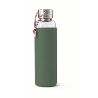 G-Bottle üveg vizespalack zöld szilikon tartóval, 600 ml - Black + Blum