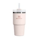 Világos rózsaszín rozsdamentes acél termosz szívószállal 600 ml Quencher H2.0 FlowState Tumbler Rose Quartz – Stanley