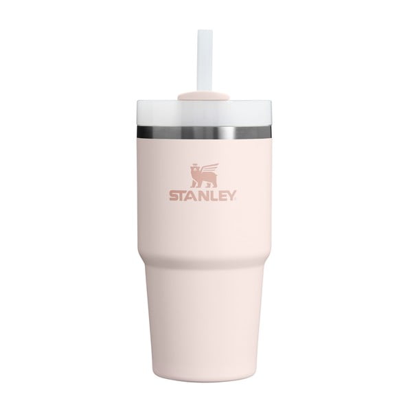 Világos rózsaszín rozsdamentes acél termosz szívószállal 600 ml Quencher H2.0 FlowState Tumbler Rose Quartz – Stanley