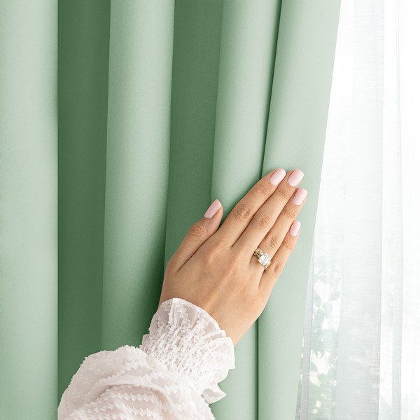 Mentazöld dimout (részleges sötétítő) függöny 140x250 cm Carli – Restilo-image-3