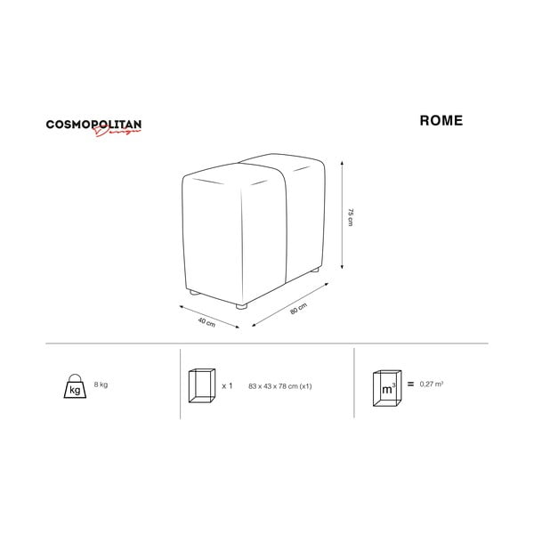 Sárga bársony háttámla moduláris kanapéhoz Rome Velvet - Cosmopolitan Design-image-3